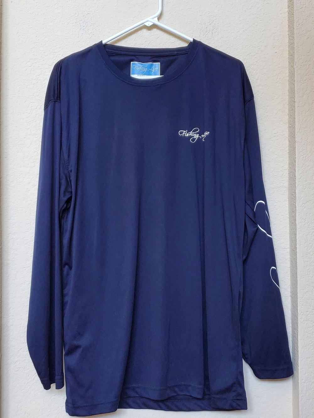 Fishing Life Long Sleeve Polyster Tee.  Size Large